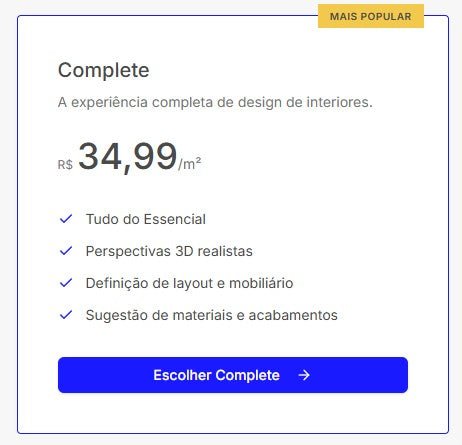 2 - Pacote Complete - R$ 34,99 por m²